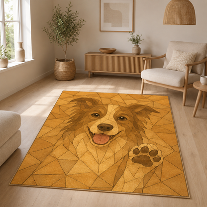 Custom Photo Colorful Dog Area Rug | Gift For Dog Lovers