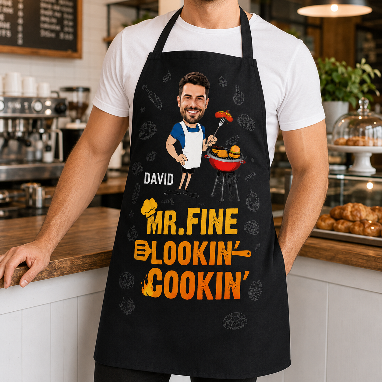 Custom Photo Dad Grill Apron, Personalized Apron For Dad, Gifts For Dad - TOM99