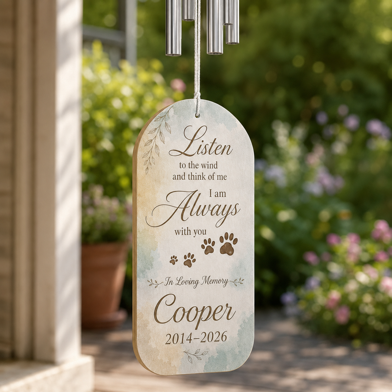 Custom Photo Dog Memories Wind Chime | Personalized Dog Lovers Gifts | Gift For Dog Lovers TOM99