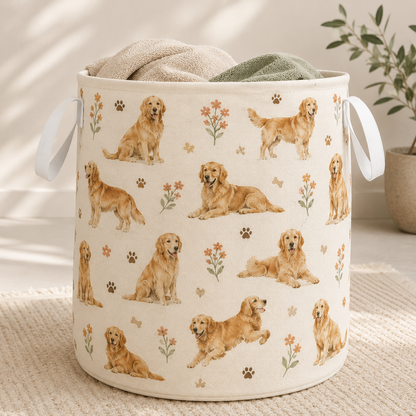 Custom Photo Dog Laundry Basket | Gift For Dog Lovers | Dog Bathroom Decor