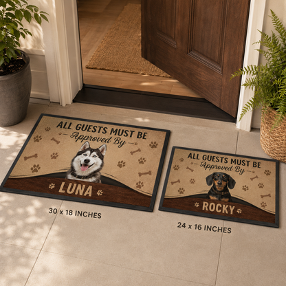 Custom Photo All Guests Must Be Approved By Dog Doormat | Photo Pet Doormat | Gift For Dog Lovers
