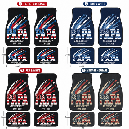 Personalized Dad Flannel Car Floor Mats, Custom Dad Floor Mats, Gift For Dad TOM99