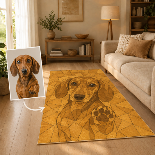 Custom Photo Colorful Dog Area Rug | Gift For Dog Lovers