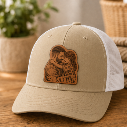 Personalized Best Dad Ever Gift Trucker Hat | Custom Dad Photo Hat | Father's Day Gift | Gift For Dad | Dad Gifts TOM99
