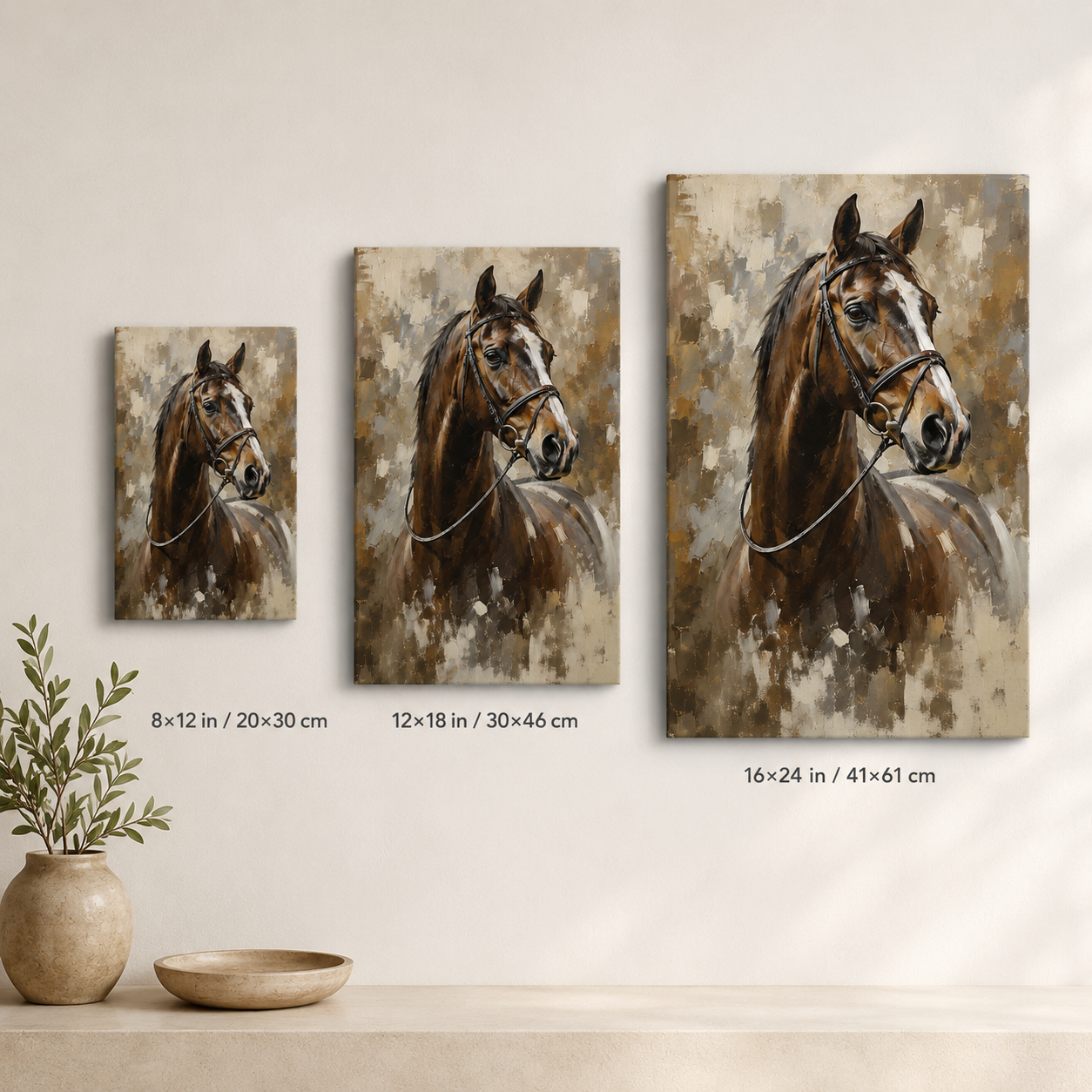 Custom Photo Horse Wall Art Canvas | Personalized Horse Photo Canvas | Gift For Horse Lovers