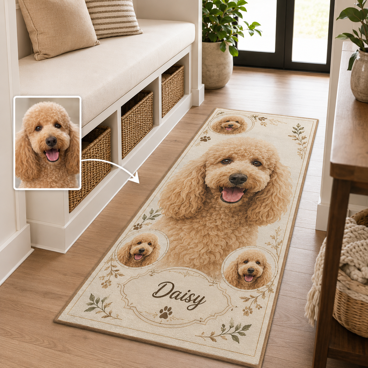 Custom Photo Dog Runner Rug | Pet Hallway Runner Carpet | Gift For Dog Lovers