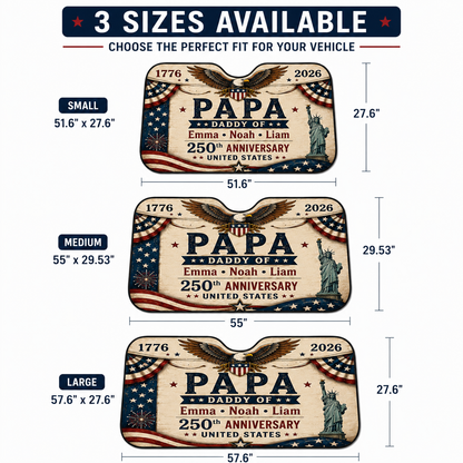 Personalized Dad's Crew Auto Car Sun Shade, Custom Car Sun Shade for Dad, Gift For Dad TOM99