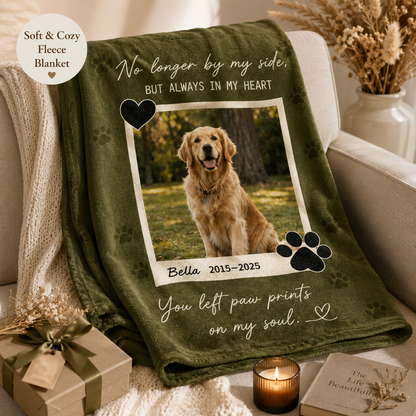 Custom Photo Dog Memorial Blanket, Personalized Dog Lovers Gifts | Gift For Dog Lovers TOM99