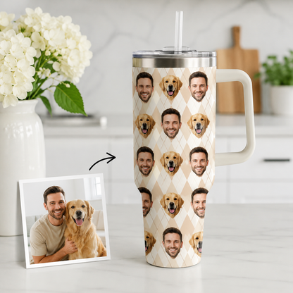 Custom Photo Dad 40oz Tumbler, Personalized Dad Tumbler, Father’s Day Gift TOM99