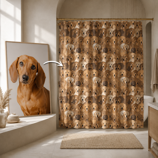 Custom Photo Dog Face Shower Curtain | Gift For Dog Lovers