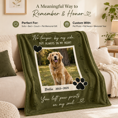 Custom Photo Dog Memorial Blanket, Personalized Dog Lovers Gifts | Gift For Dog Lovers TOM99