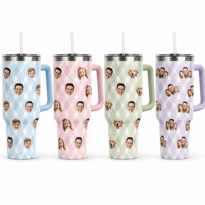 Custom Photo Dad 40oz Tumbler, Personalized Dad Tumbler, Father’s Day Gift TOM99