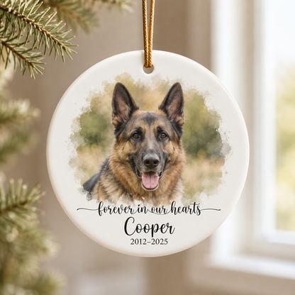 Custom Photo Dog Memorial Ceramic Ornament | Personalized Dog Lovers Gifts | Gift For Dog Lovers TOM99