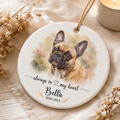 Custom Photo Dog Memorial Ceramic Ornament | Personalized Dog Lovers Gifts | Gift For Dog Lovers TOM99