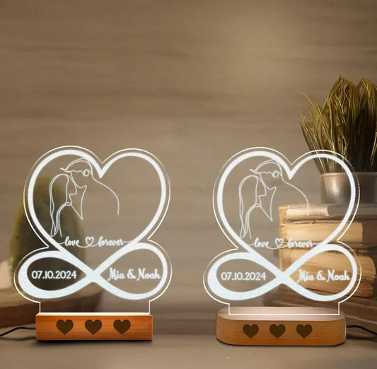 Custom Couple Name And Date Night Light | Romantic Gift For Couple | Engagement Gifts