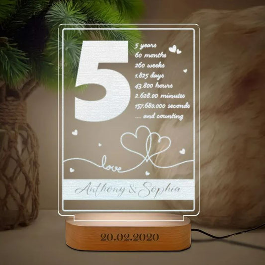 Custom Name And Date Anniversary Led Light | Couple Home Decoration | Wedding Gift For Couples