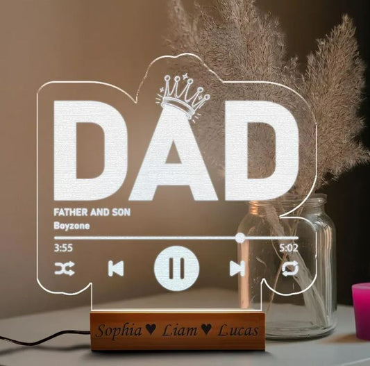 Personalized Dad Night Light | Fathers Day Gift | Bedroom Night Light
