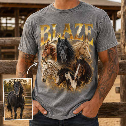 Custom Photo Horse Wash T-Shirt | Personalized Horse Lover Shirt | Gift For Horse Lovers TOM99