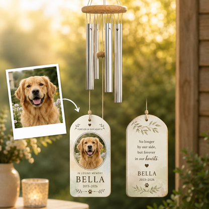 Custom Photo Dog In Our Memories Wind Chime | Personalized Dog Lovers Gifts | Gift For Dog Lovers TOM99