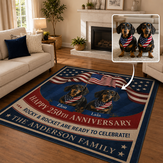 Custom Photo Dog Area Rug | Gift For Dog Lovers