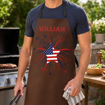 Custom American Dad Apron, Personalized Apron For Dad, Gifts For Dad - TOM99
