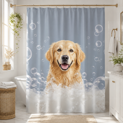 Custom Photo Dog Shower Curtain | Gift For Dog Lovers