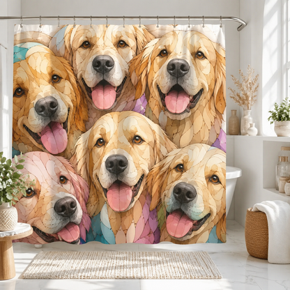 Custom Photo Dog Face Shower Curtain | Gift For Dog Lovers