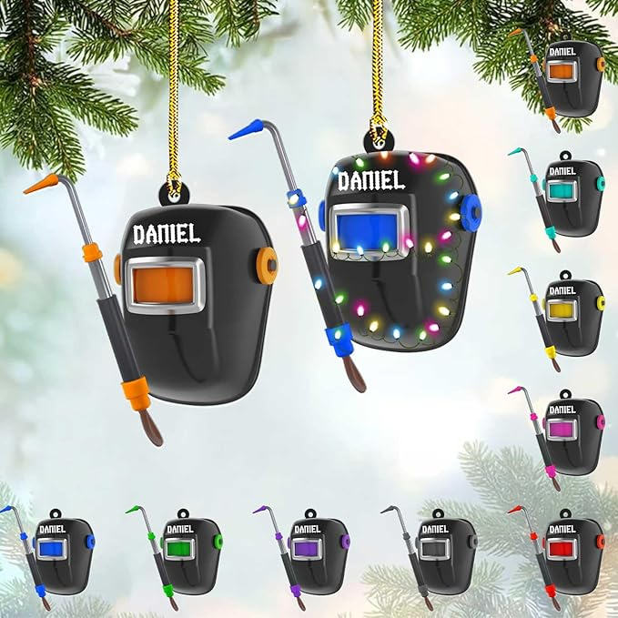 Custom Welder Mask Christmas Ornament