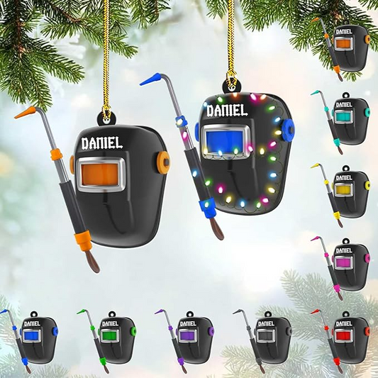 Custom Welder Mask Christmas Ornament
