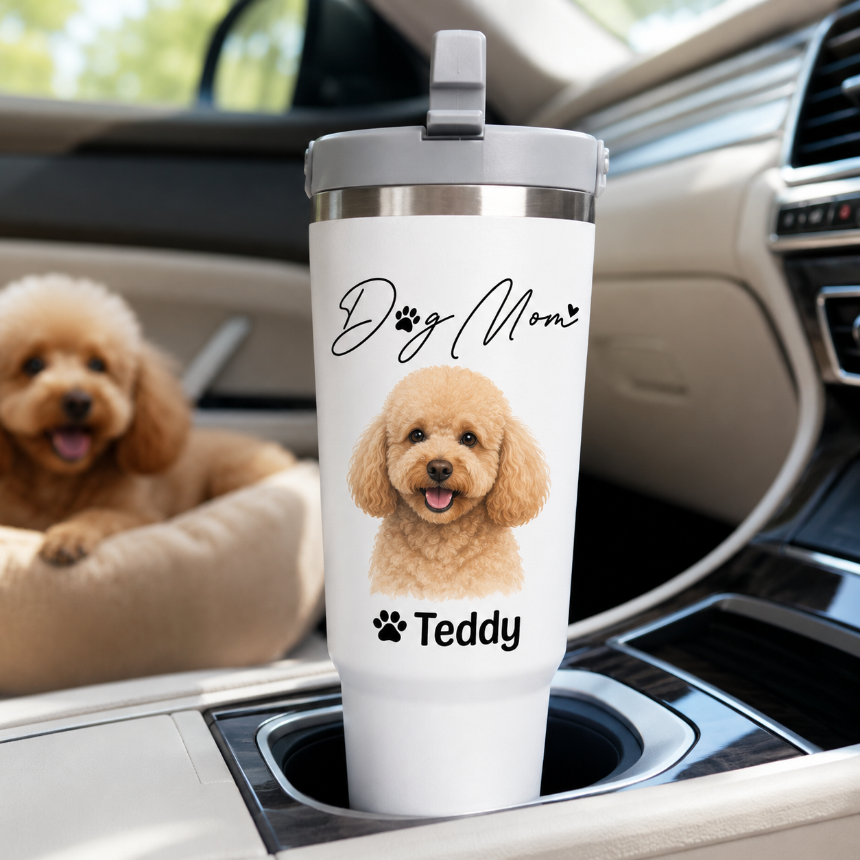 Custom Photo Dog Mom 30oz Tumbler | Gift For Dog Lovers | Pet Lover Gifts TOM99