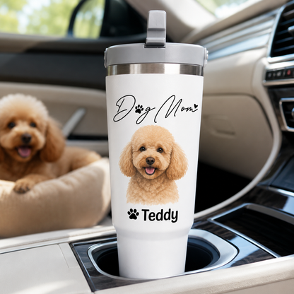 Custom Photo Dog Mom 30oz Tumbler | Gift For Dog Lovers | Pet Lover Gifts TOM99