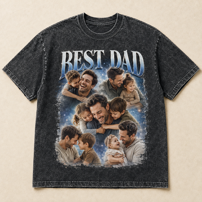 Custom Photo Best Dad Wash T-Shirt, Personalized Dad Gifts | Gift For Dad TOM99