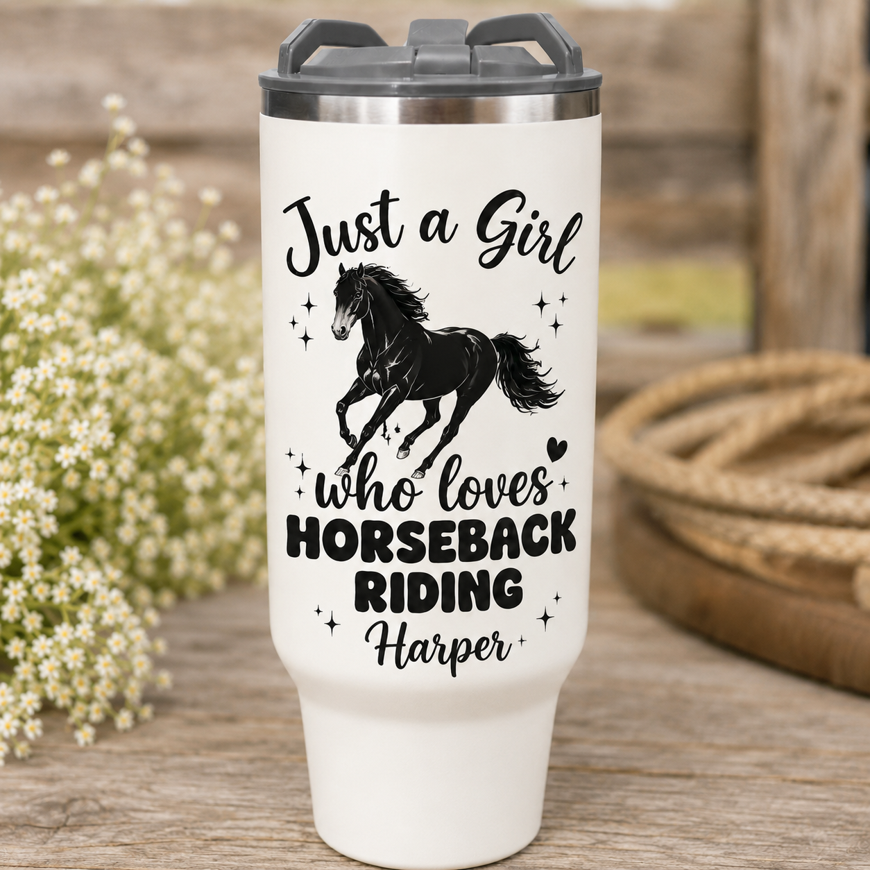 Custom Photo Girl Horse 30oz Tumbler | Gift For Horse Lovers | Pet Lover Gifts