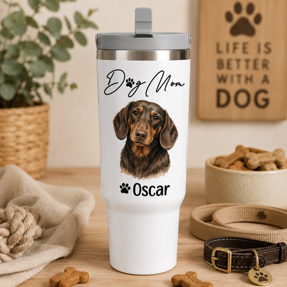 Custom Photo Dog Mom 30oz Tumbler | Gift For Dog Lovers | Pet Lover Gifts TOM99