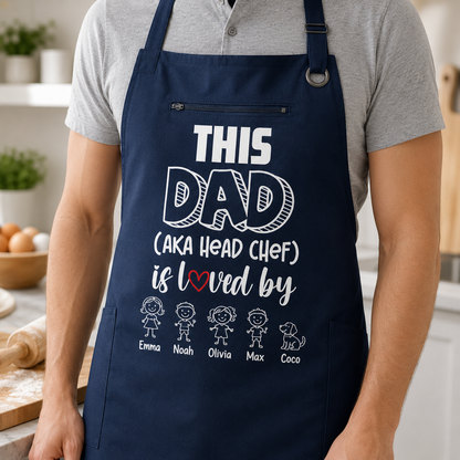 Personalized Dad Chef Apron, Custom Apron For Dad, Gifts For Dad - TOM99