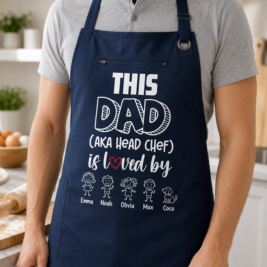 Personalized Dad Chef Apron, Custom Apron For Dad, Gifts For Dad - TOM99