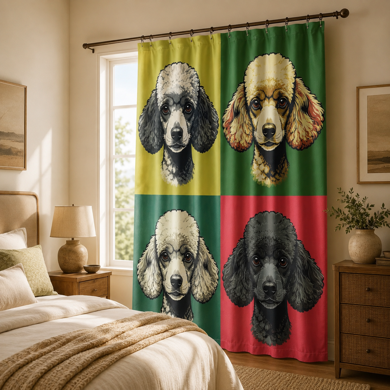 Custom Photo Dog Face Window Curtain | Gift For Dog Lovers