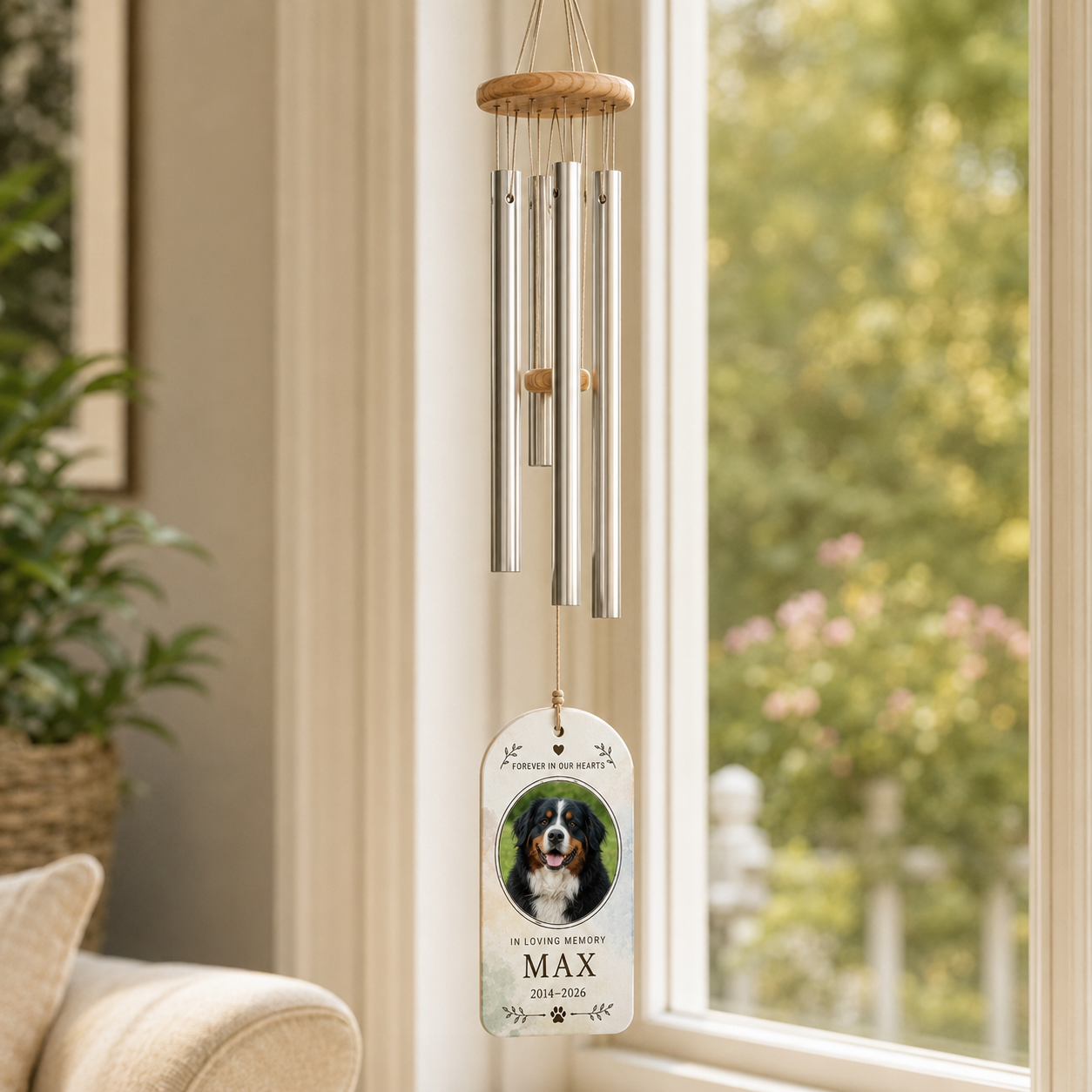 Custom Photo Dog In Our Memories Wind Chime | Personalized Dog Lovers Gifts | Gift For Dog Lovers TOM99