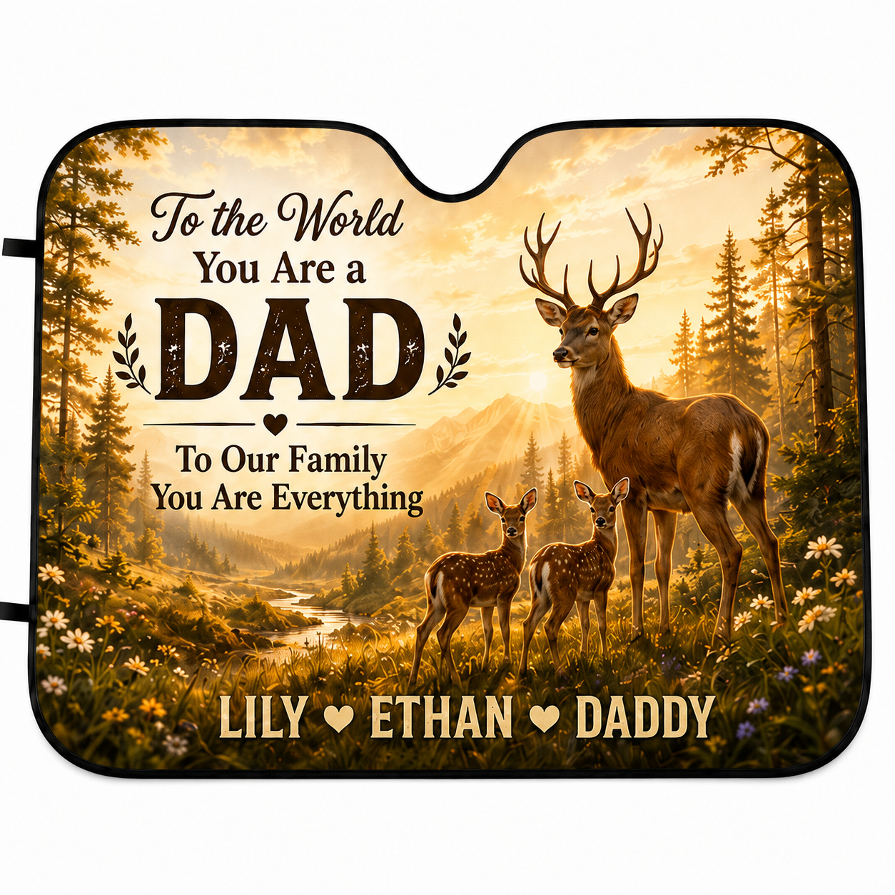 Personalized Best Dad Ever Car Windshield Sun Shade, Custom Car Sun Shade for Dad, Gift For Dad TOM99