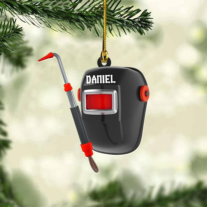 Custom Welder Mask Christmas Ornament