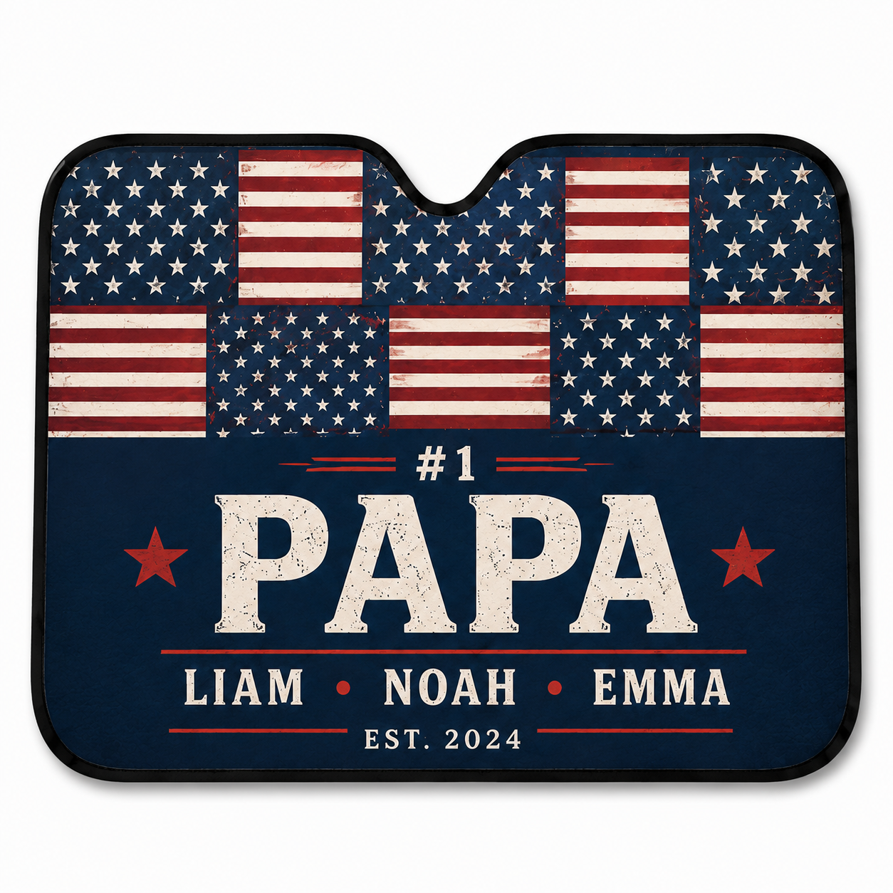 Personalized Dad US Auto Car Sun Shade, Custom Car Sun Shade for Dad, Gift For Dad TOM99