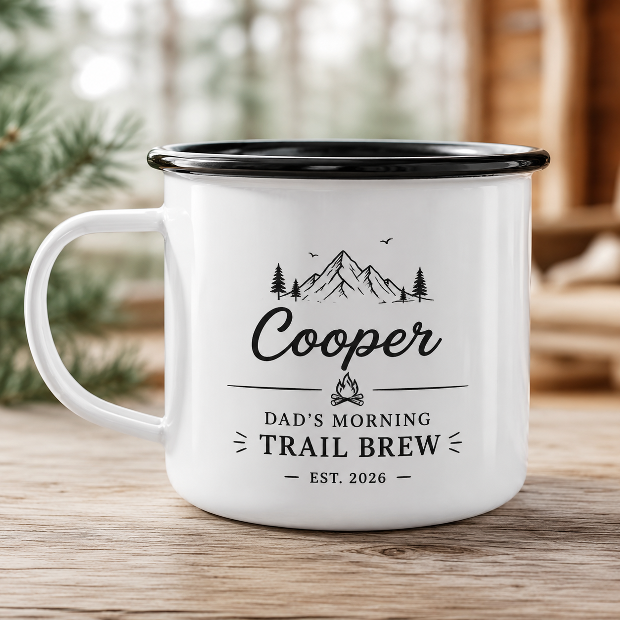 Personalized Dad Camp Mug 12oz, Custom Dad Enamel Cup, Gift For Dad TOM99