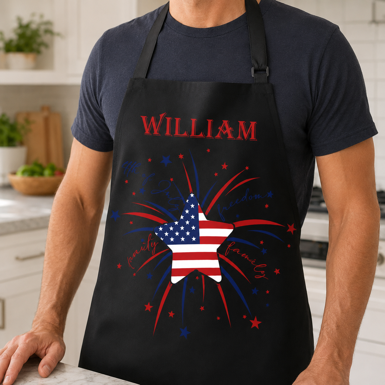 Custom American Dad Apron, Personalized Apron For Dad, Gifts For Dad - TOM99