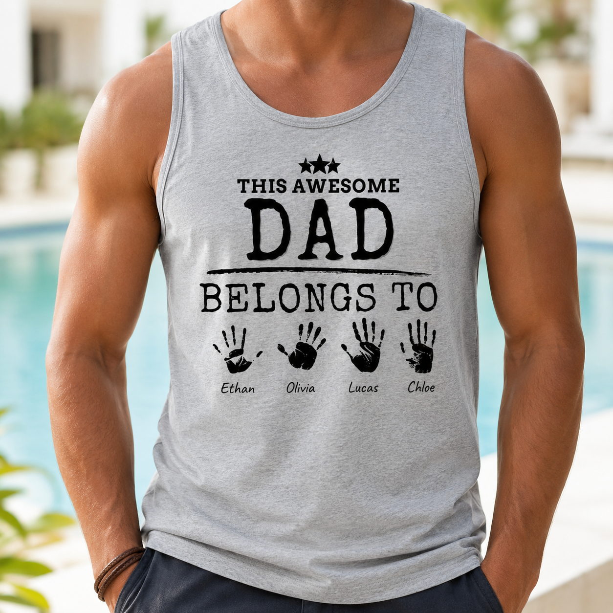 Custom Dad Belong To Tank Top, Personalized Dad Gifts | Gift For Dad, Grandpa TOM99