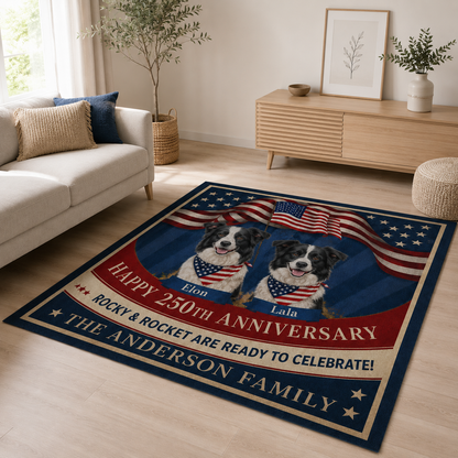 Custom Photo Dog Area Rug | Gift For Dog Lovers