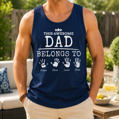 Custom Dad Belong To Tank Top, Personalized Dad Gifts | Gift For Dad, Grandpa TOM99