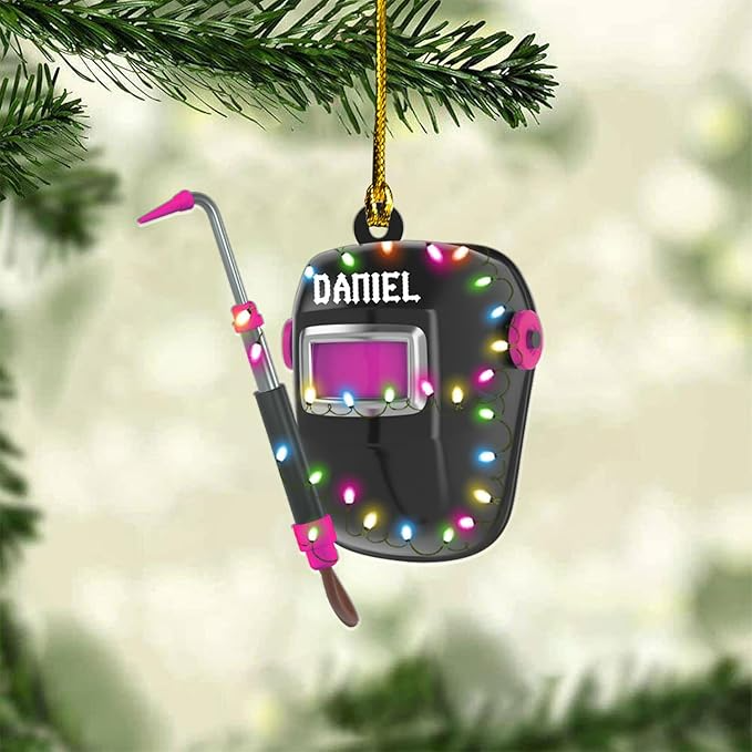 Custom Welder Mask Christmas Ornament
