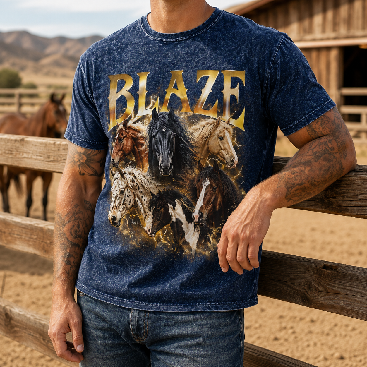 Custom Photo Horse Wash T-Shirt | Personalized Horse Lover Shirt | Gift For Horse Lovers TOM99
