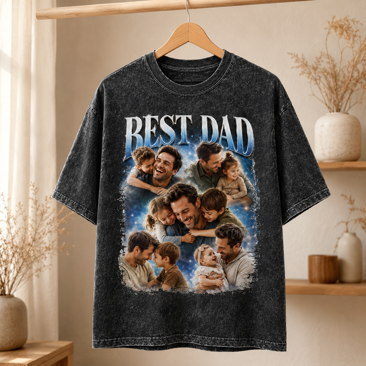 Custom Photo Best Dad Wash T-Shirt, Personalized Dad Gifts | Gift For Dad TOM99