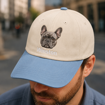 Custom Dog Face Embroidered Hat, Custom Embroidered Pet Portrait Hat | Gift For Dog Lover Pa99